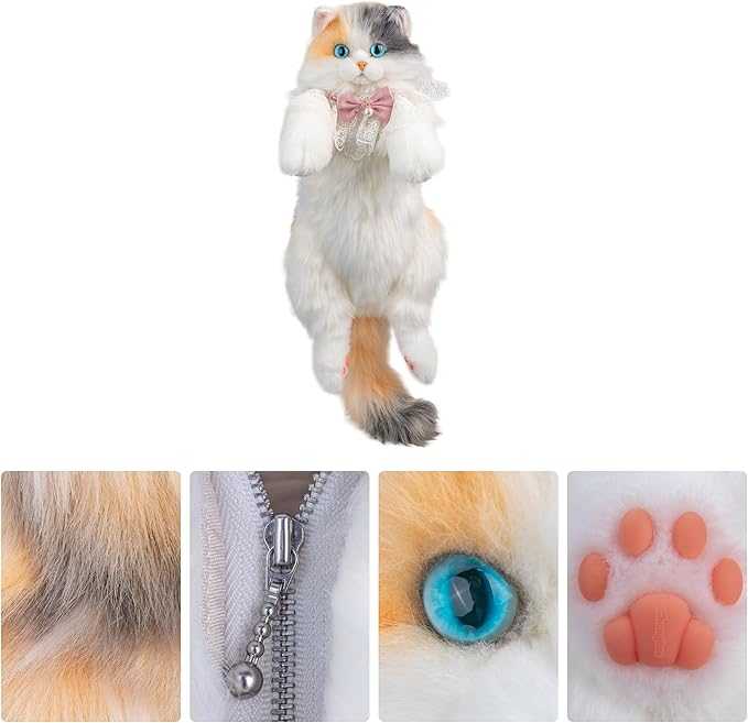 Cute Cat Plush Backpack for Girls & Women Kawaii Soft Toy Cat Bag with Sound, Fluffy Stuffed Animal Shoulder Backpack Arabia Grab