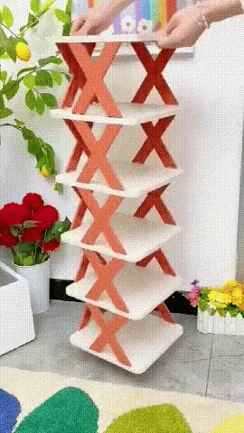5 Layer Shoe Rack Organizer with X-Shape Design