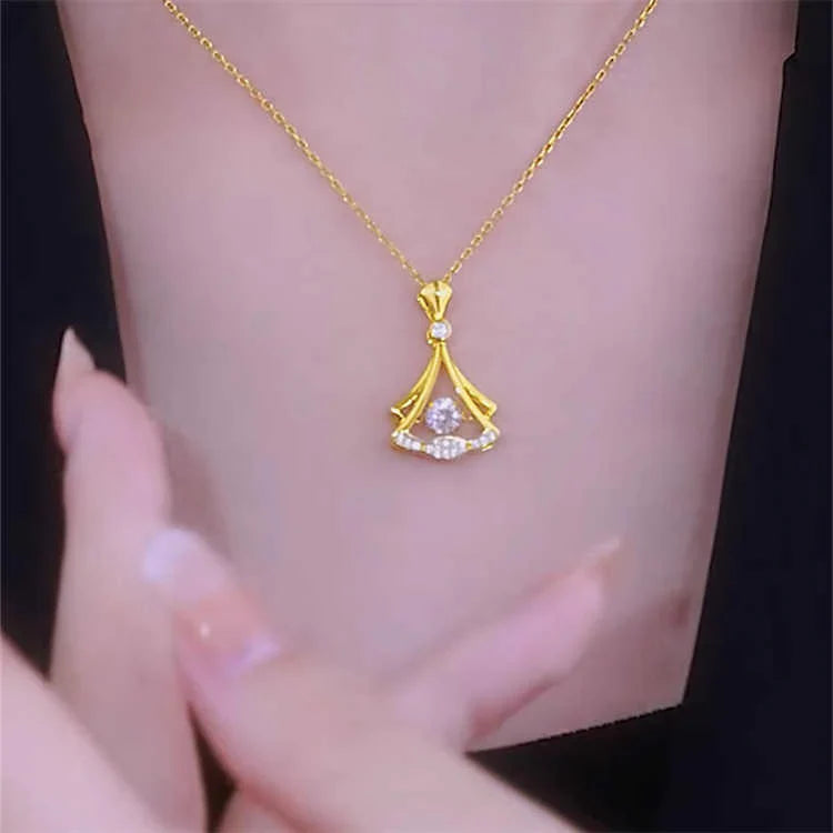 24K Gold Plated Fan Necklace