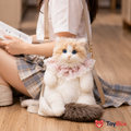 Cute Cat Plush Backpack for Girls & Women Kawaii Soft Toy Cat Bag with Sound, Fluffy Stuffed Animal Shoulder Backpack