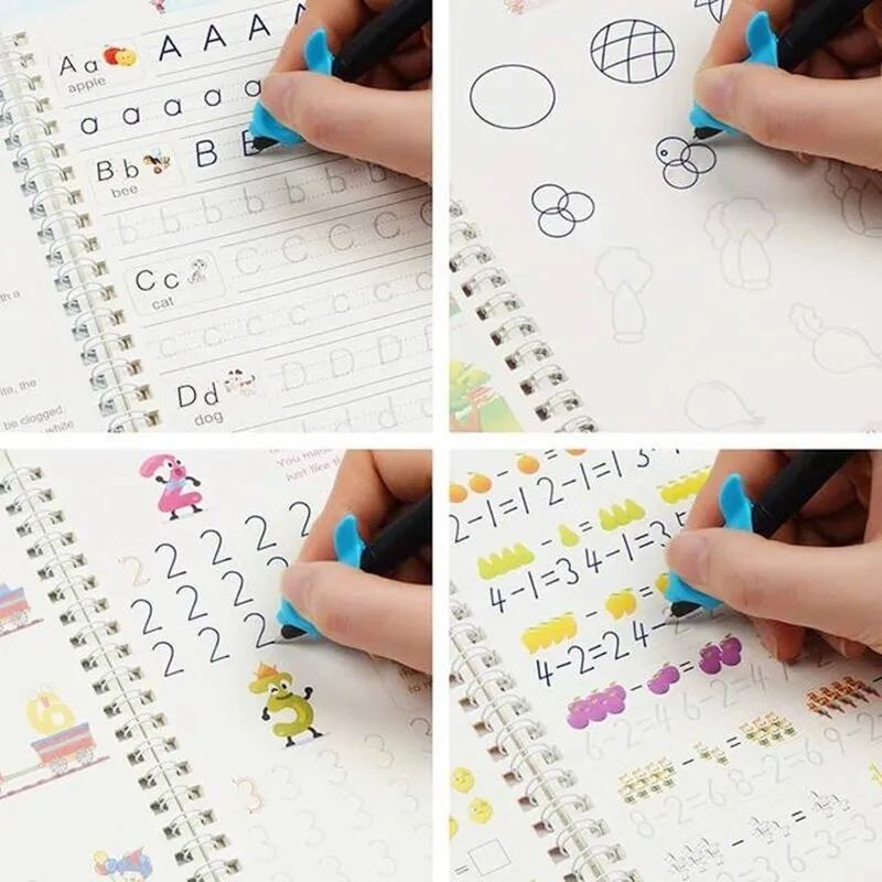 ✍️ Magic Practice Copybook (4 Books Set) – Montessori Tracing & Handwriting for Kids