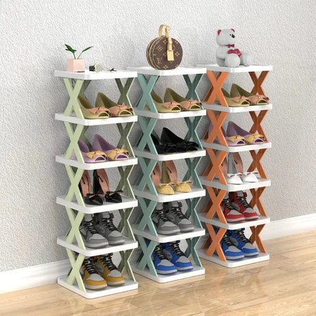 5 Layer Shoe Rack Organizer with X-Shape Design