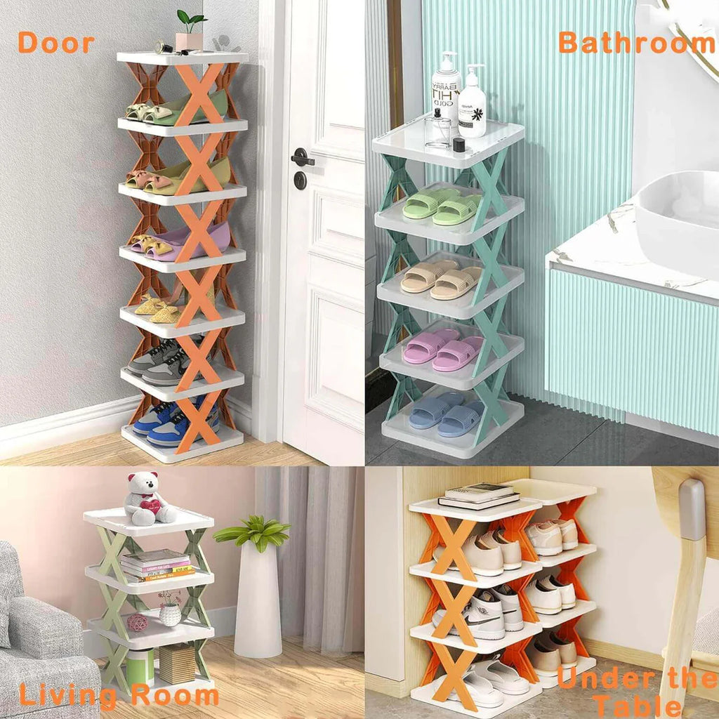 5 Layer Shoe Rack Organizer with X-Shape Design
